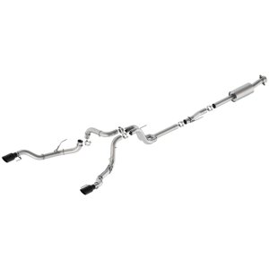 Ford F-150 Performance Exhaust - Dual Rear Exit - Ford Racing - Extreme Bumper Exit, Cat Back - Black - `21-`25